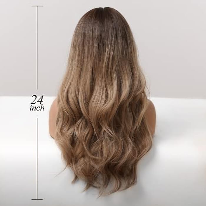 DILLARDS Haircube Long Brown Wigs For Women Wig, Synthetic Curly Hair Wig With Fringe 24 Inches - Image 5